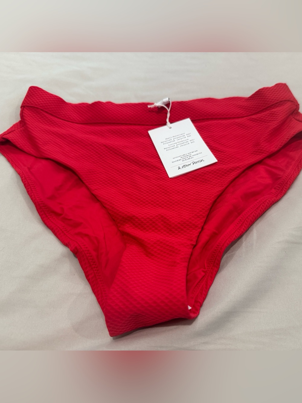 & Other Stories Red High-Waist Bikini Bottom